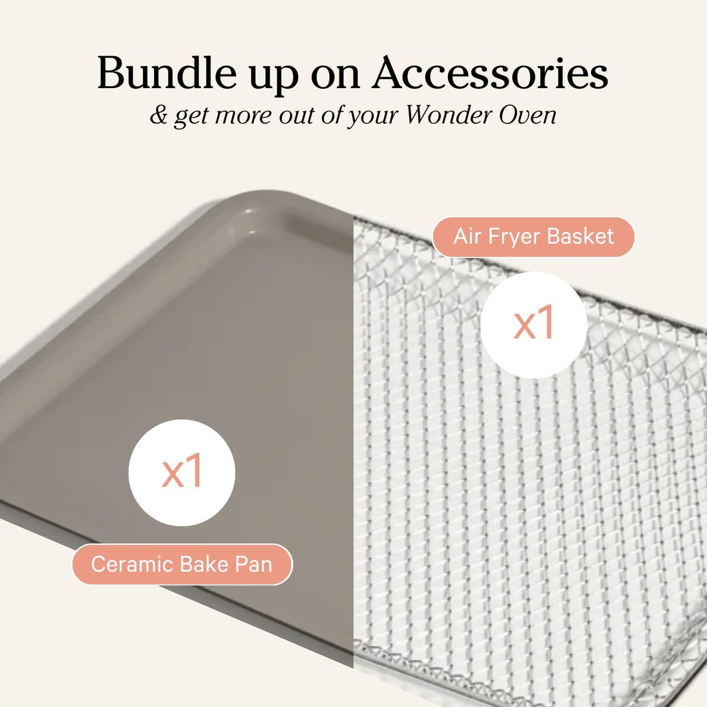 Our Place Wonder Oven Essentials Kit - Extra Air Fryer Basket & Nonstick Bake Pan | Eco-Friendly, Oven Safe | Char