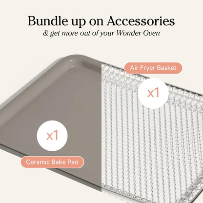 Our Place Wonder Oven Essentials Kit - Extra Air Fryer Basket & Nonstick Bake Pan | Eco-Friendly, Oven Safe | Char