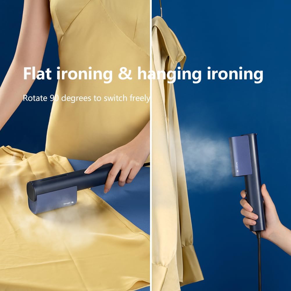 Nesugar G3 Portable Travel Steamer - Fast Heat-Up Handheld Garment Iron | Lightweight Mini Design in Navy Blue