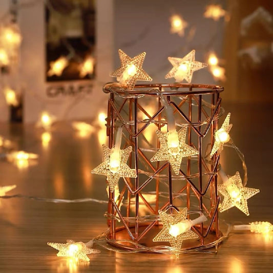 WFGGEH Star Fairy String Lights - 10ft 20 LED Warm White for Birthday & Christmas Home Decor