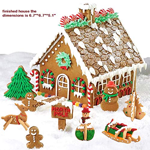 18-Piece Stainless Steel Gingerbread House Cookie Cutter Set with Christmas Shapes - Gift Box Included