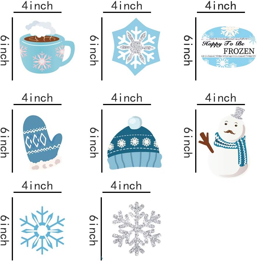 Skiennix Christmas Snowman & Snowflake Hanging Swirl Decorations - 30 Count for Festive Home & Office Decor