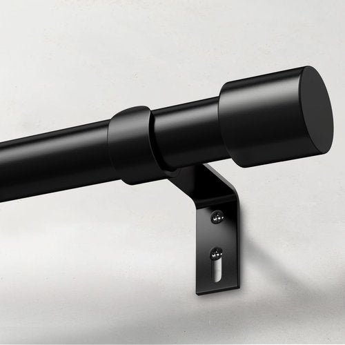 IFELS Heavy Duty Curtain Rods for Windows 66 to 120 Inch, 1 Inch Black Curtain Rods for Outdoor, Farmhouse, Bedroom, Kitchen, Living Room, Adjustable Easy Install Drapery Rod (A2,Black,30"-120")