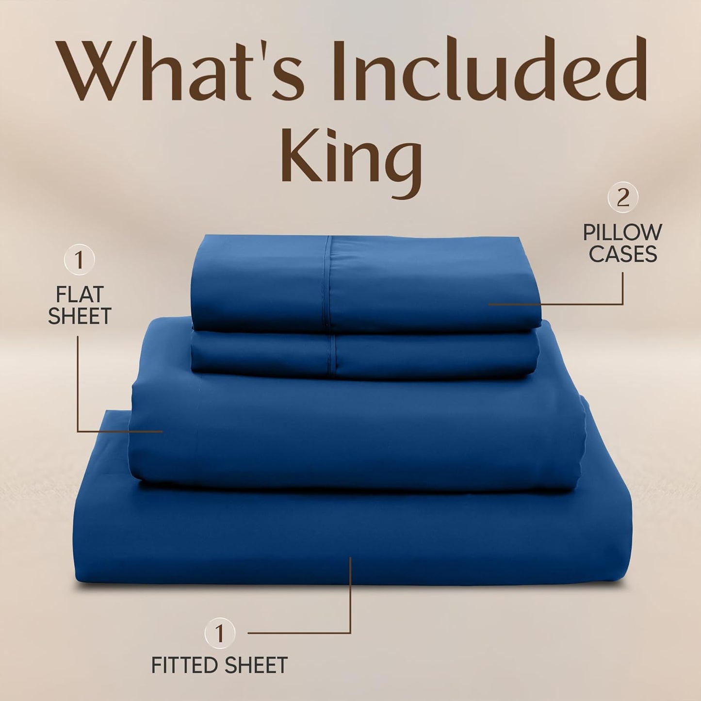 Utopia Bedding King Size Sheet Set - Soft, Breathable Microfiber | 4-Piece in Dusk Blue