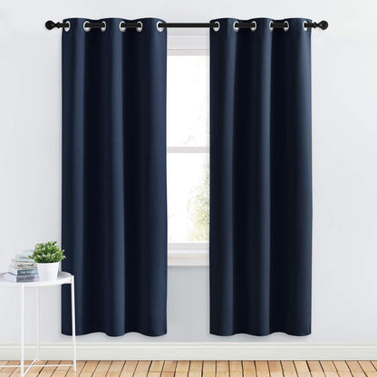 NICETOWN Blackout Curtains - All Season Thermal Insulated Grommet Drapes for Kids' Room | Navy, 34 x 72 Inches