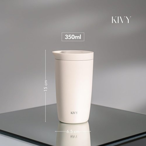 KIVY Insulated Travel Coffee Mug - 12oz Stainless Steel Tumbler | 24h Cold & 6h Hot, Spill Proof, BPA Free