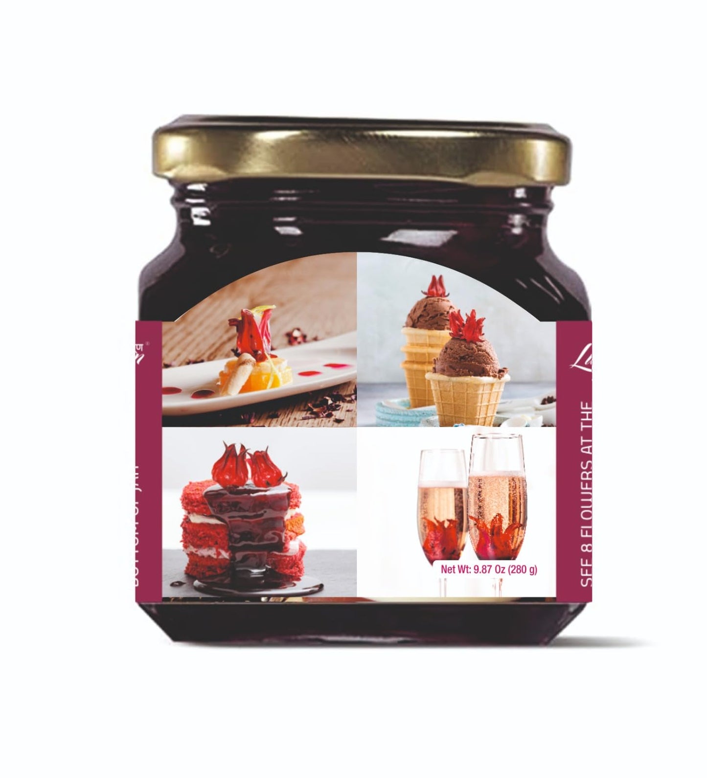 Lunn Hibiscus Flower in Syrup Jar with Cap 280 gm