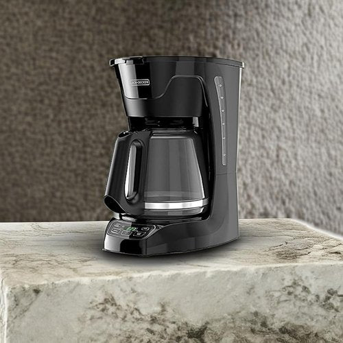 BLACK+DECKER 12-Cup Programmable Coffee Maker - Easy Pour Non-Drip Carafe, Black Finish