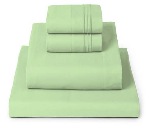 Mellanni Queen Sheets Set - 4 PC Iconic Collection Bedding - Hotel Luxury, Extra Soft, Cooling Bed Sheets - Wrinkle, Fade, Stain Resistant (Queen, Pistachio)