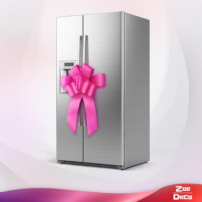 Zoe Deco - Giant Pink Car Bow - 30 Inch with 2 Gold Accessory Bows for Celebrations | Perfect for Gifts