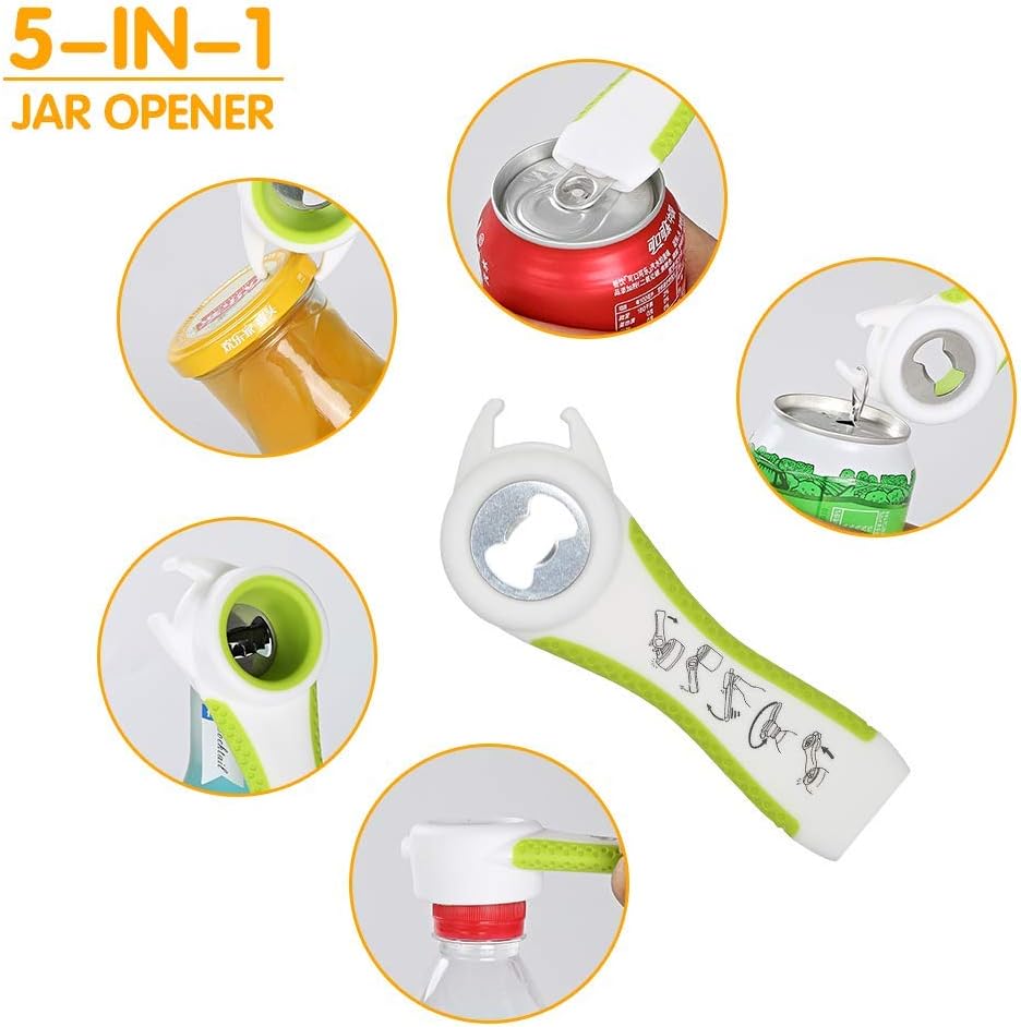 Otstar Jar Opener | Easy Grip Bottle Opener with Silicone Gripper for Seniors & Arthritis - Green