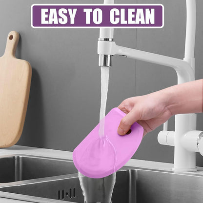 Sapid Silicone Bowl Scraper - Flexible Curved Edge for Baking | Food Grade Dough Scraper (5.98"×4.3", Purple)