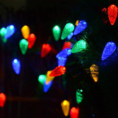 Solar Strawberry LED String Lights 50 LEDs - Multicolor C6, 21 ft, 8 Modes