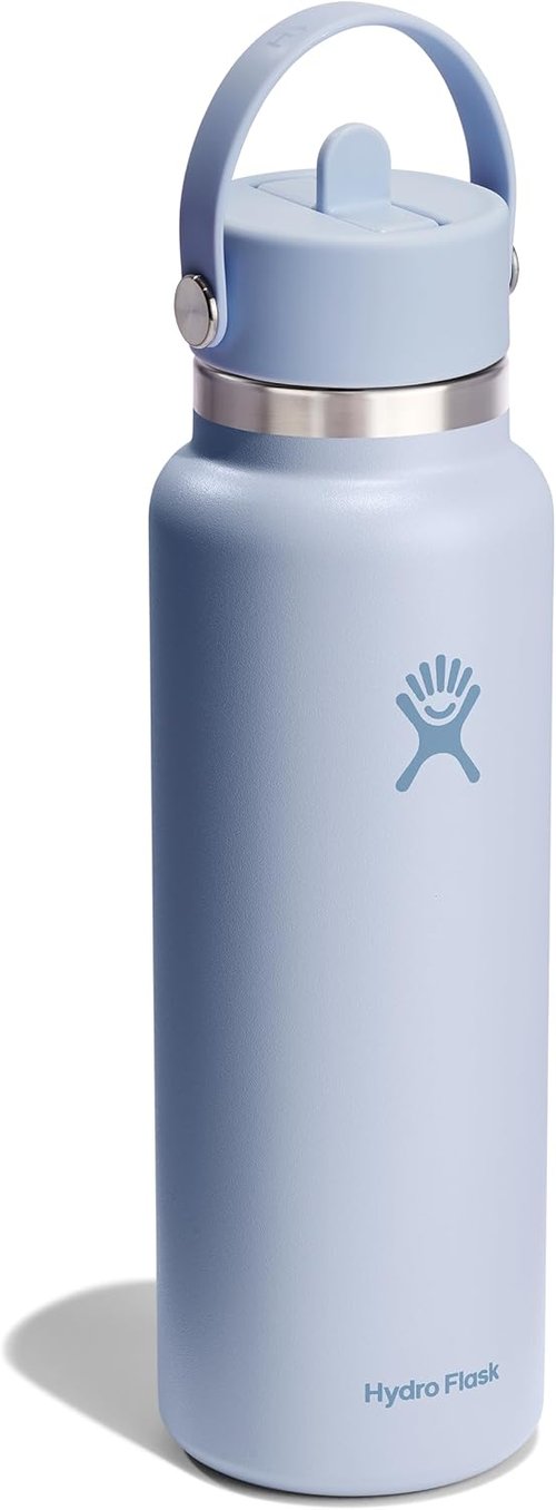 Hydro Flask Water Bottle - Insulated Stainless Steel with Flex Straw Lid | 40 Oz Surf Blue, Leakproof & Refillable