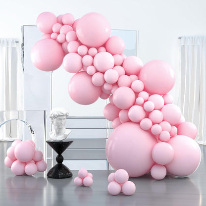 PartyWoo Light Pink Balloon Arch Kit - 127pcs in Various Sizes for Baby Shower & Birthday Decor