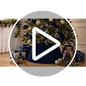 Navy Blue Velvet Christmas Tree Collar - 24 Inch Tree Base Cover - Skylety
