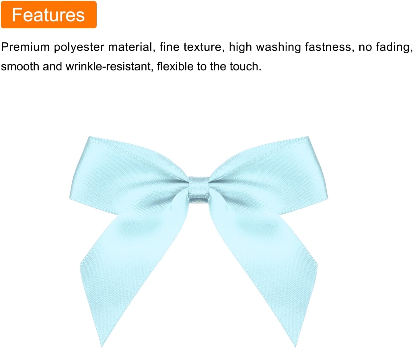MECCANIXITY Mini Satin Ribbon Bows - 100Pcs 2.5" Sky Blue Fabric Flowers for Craft DIY & Parties