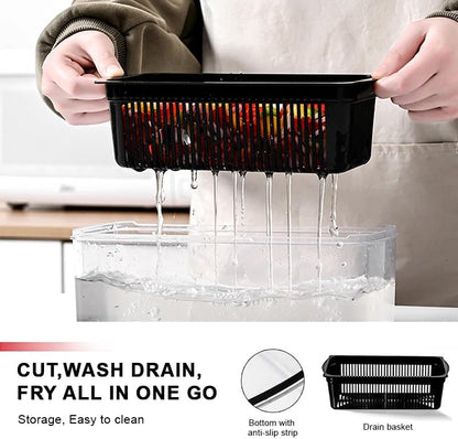 Vegetable Chopper 22-in-1 by [Brand Name] - 8 Blades, Onion Mincer & Egg Slicer with 1.3L Container