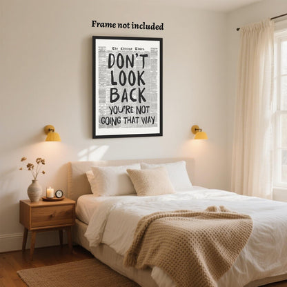 Vintage Newspaper Wall Art - Motivational Quote Poster | Black and White Inspirational Canvas Print 8x12