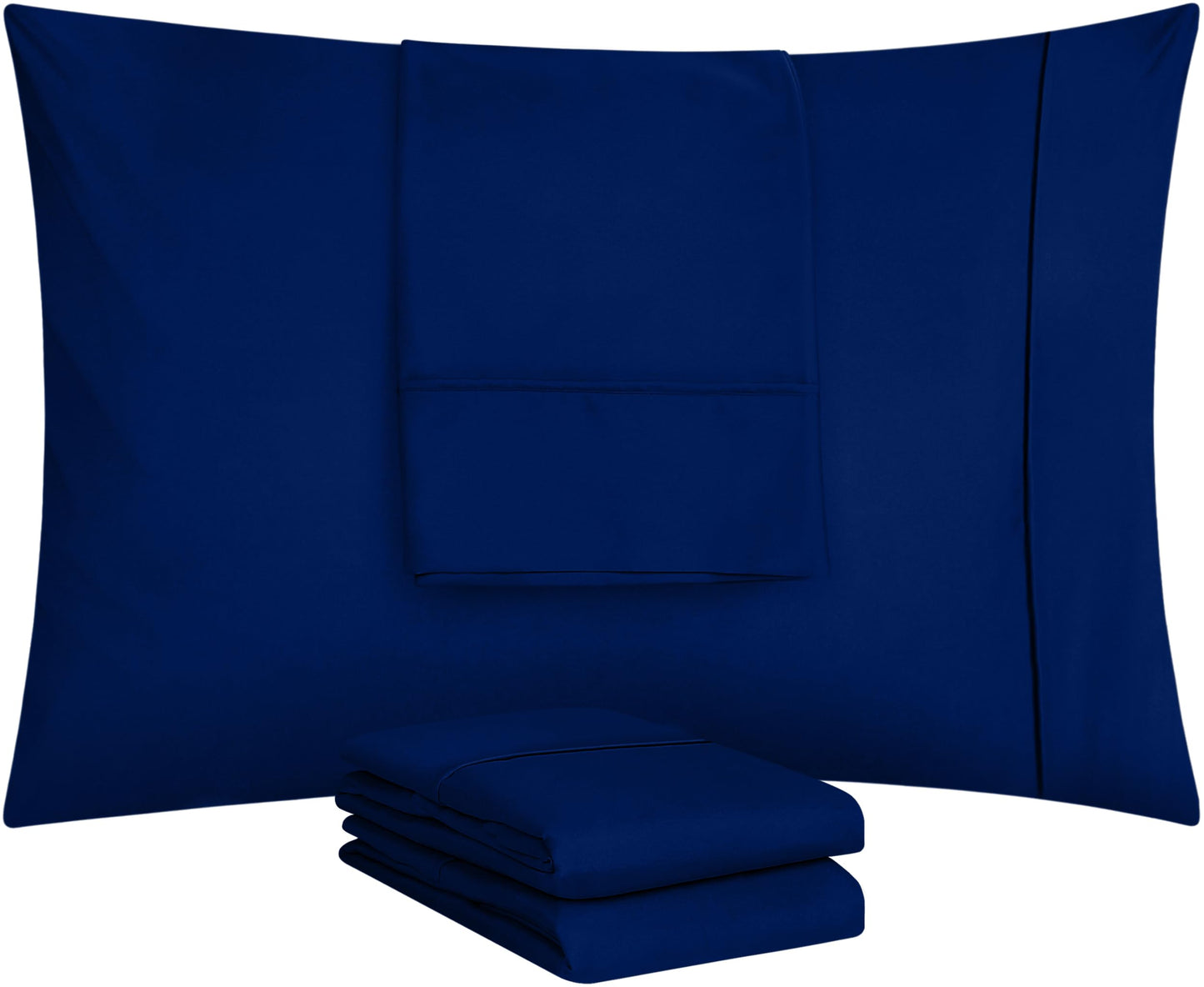 Utopia Bedding Queen Pillow Cases - 4 Pack - Envelope Closure - Soft Brushed Microfiber Fabric - Shrinkage and Fade Resistant Pillow Covers Queen Size 20 X 30 Inches (Queen, Royal Blue)