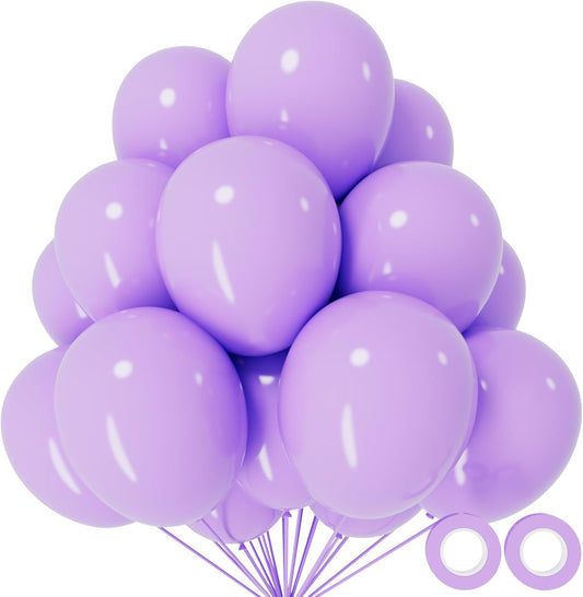 Skiennix 12-Inch Pastel Purple Balloons - 110 Pack Latex Balloons for Birthday, Baby Shower & Wedding