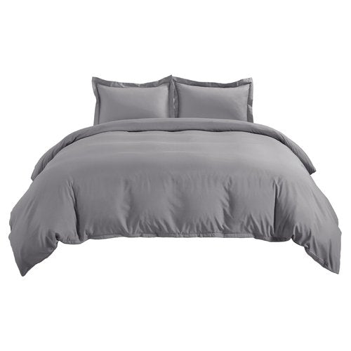 Bedsure Duvet Cover King Size - Soft Double Brushed Bedding Set for Kids & Adults, Zipper Closure, 3 Pieces, Includes 1 Duvet Cover (104"x90") & 2 Pillow Shams, NO Comforter, Grey