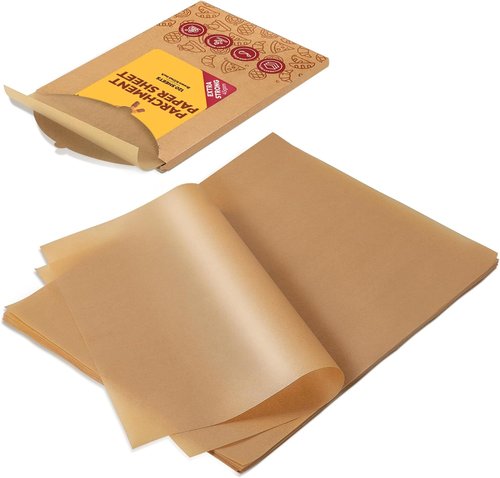 Katbite Parchment Paper Sheets - Heavy Duty Unbleached Baking Paper | 120 Pcs, 8x12 Inches, Pre-Cut for Air Fryer & Grilling