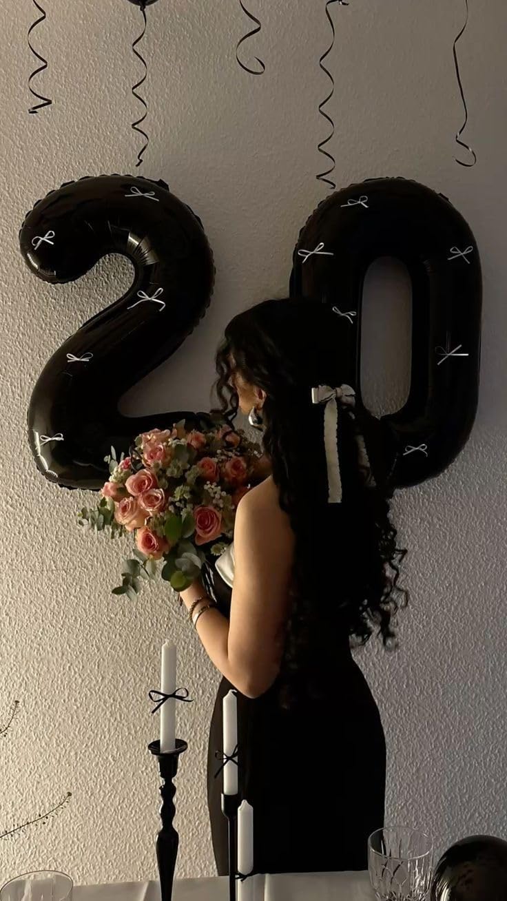 Skiennix 30 Balloon Number - 40 Inch Black Foil Birthday Decoration for 30th Celebration