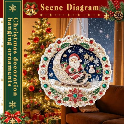 Christmas Pearl Art Ornament Kit - Santa Moon & Holiday Designs - D Variation