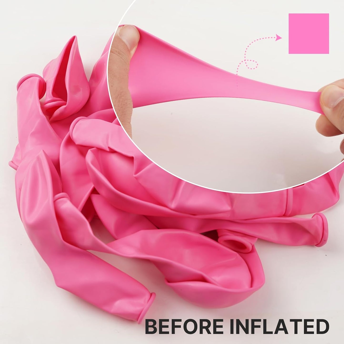 PartyWoo Pink Balloon Arch Kit - 99pcs Matte Pink Balloons in Various Sizes for Baby Showers & Parties