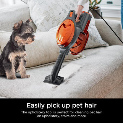 Shark HV302 Rocket Pet Corded Stick Vacuum - Lightweight, Swivel Steering for Carpets & Hard Floors | Includes Hand Vacuum & Tools, Orange
