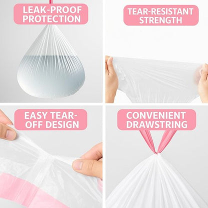 Heavy-Duty 13 Gallon Drawstring Trash Bags by [Brand Name] | Odor-Free, Leak-Proof, Easy Tear-Off – 120 Count