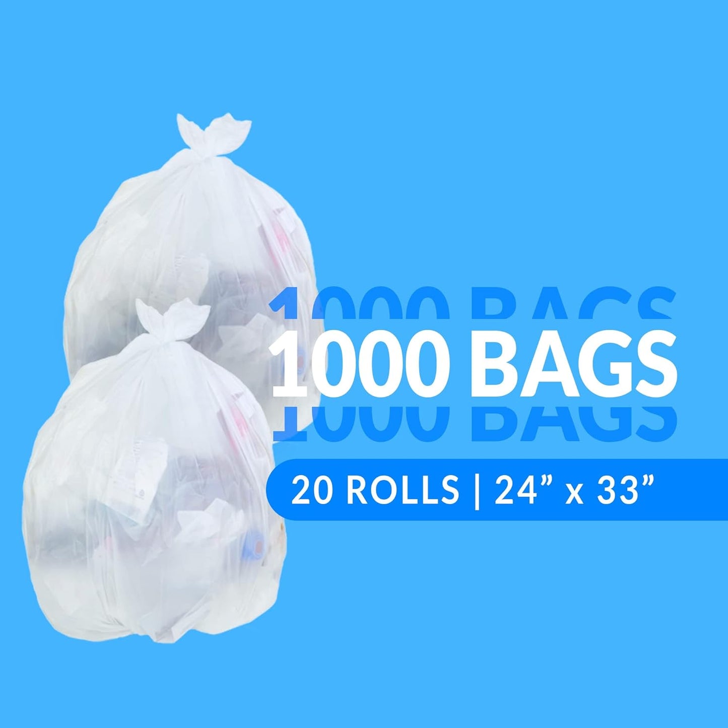Reli. SuperValue 13 Gallon Trash Bags - 1000 Count Bulk | Tall Kitchen Can Liners | Clear Multi-Use Bags