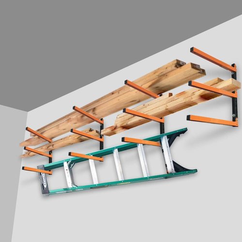 Homydom Garage Shelving | Heavy-Duty Wood Rack for Lumber Storage | 3-Level, 4-Pack, Indoor & Outdoor Use