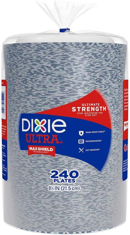 Dixie Ultra Disposable Paper Plates - 8.5 Inch Lunch & Light Dinner Size - 240 Count Pack
