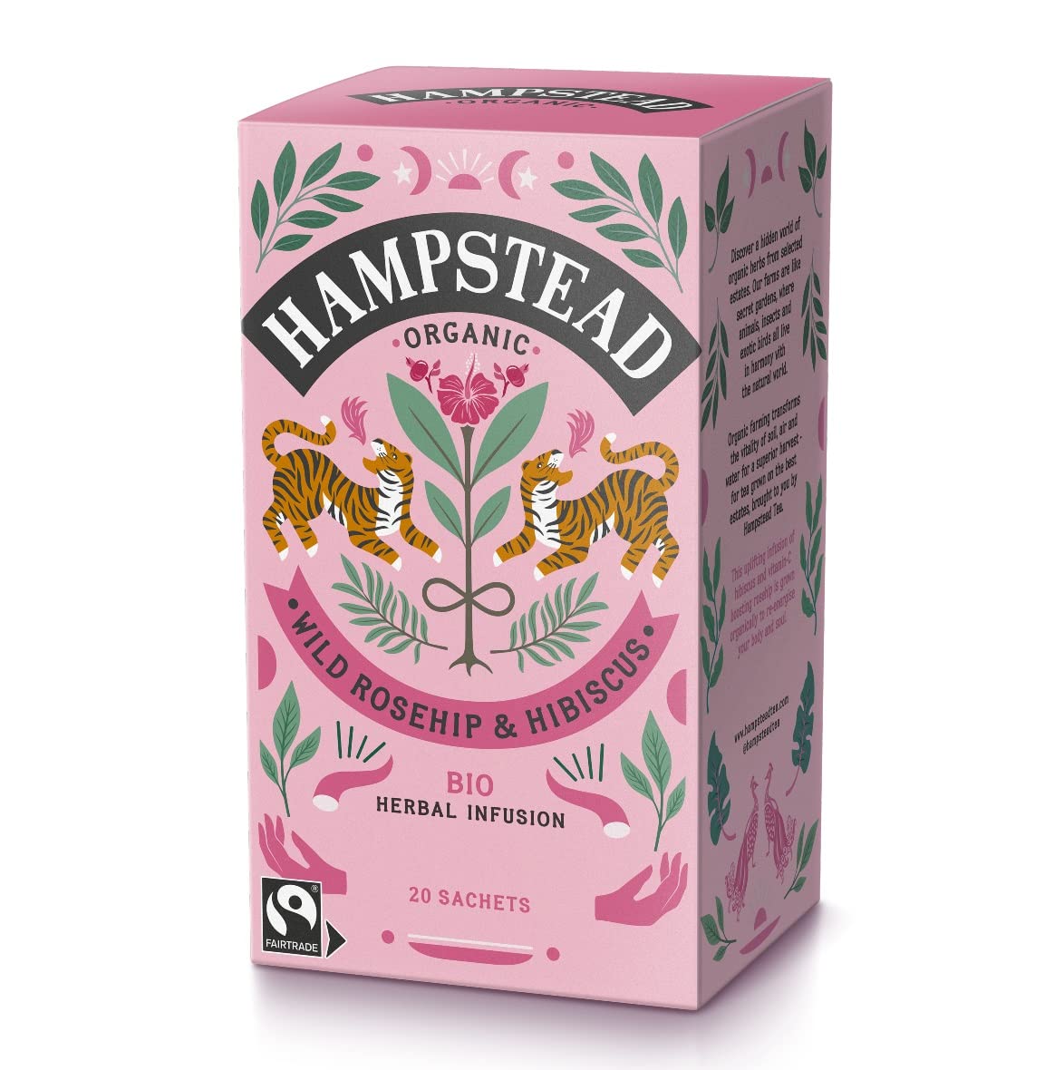 HAMPSTEAD TEA Rosehip Hibiscus Tea Sachets 20 Bag, 0.02 Pound