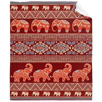 Elephant Blanket Boho Throw Blanket Elephant Gifts for Women Adult Kids Girls Hippie Blanket Elephant Lovers Elephant Decor for Home Bed, Sofa, Couch, Living Room 30"x40"for Toddler/Pets