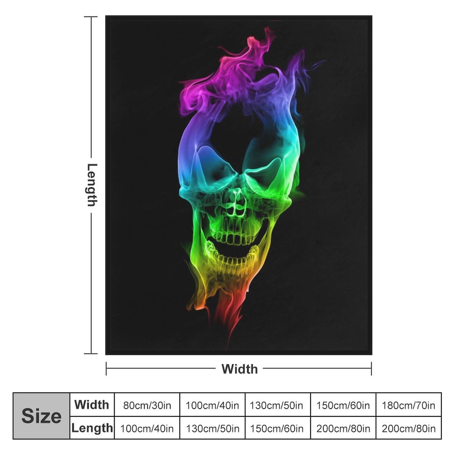 Smoking Skull Blanket Throw Soft Warm Flannel Blanket for Bed Sofa Couch Halloween for Kids 50"x40"