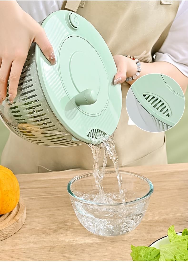 Skiennix 6-In-1 Salad Spinner - Large Multi-Use Lettuce & Vegetable Chopper | 5 Quart Capacity