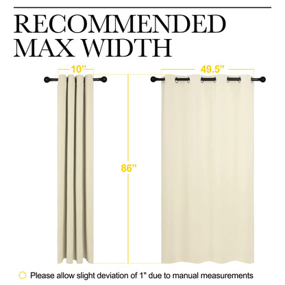 NICETOWN Beige Room Darkening Curtains 86" Long for Boho Farmhouse Home Decoration, Window Treatment Total Privacy Drape Panels for Bedroom Living Room Guest Room (55" Wide, Set of 2)