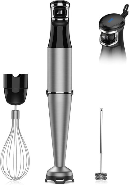 Immersion Blender 1100W - 3-in-1 Handheld Set with Speed Control, Whisk & Milk Frother for Smoothies & Soups