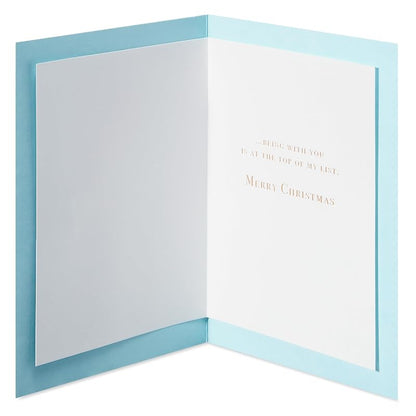 Romantic Christmas Card - Being With You with Gold Foil & Tree Design, 5 x 7 (Variation: Christmas Trees)