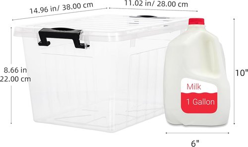 Citylife 22 QT Clear Plastic Storage Bins - Stackable & Nestable Containers for Garage, Closet, Kitchen | 2-Pack