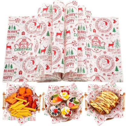 Variation of THIS listing: Red Santa Claus Wax Paper Sheets 150 Pcs Deli Wrap 9.84" x 8.27"