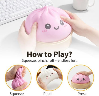 Giant Dumpling Squishy - Jumbo Soft Slow Rising Stress Ball | Extra Large Purple Fidget Toy for Adults