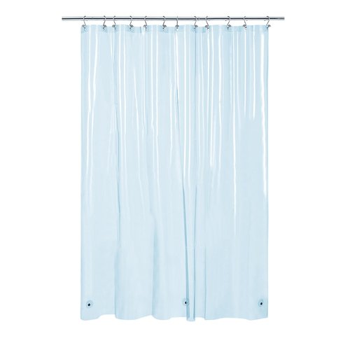 Barossa Design Clear Blue Long Shower Curtain Liner 78" Height - 3 Magnets & Waterproof Lightweight PEVA Shower Liner for Bath Tub, PVC Free, Metal Grommets, Clear Blue, 72x78