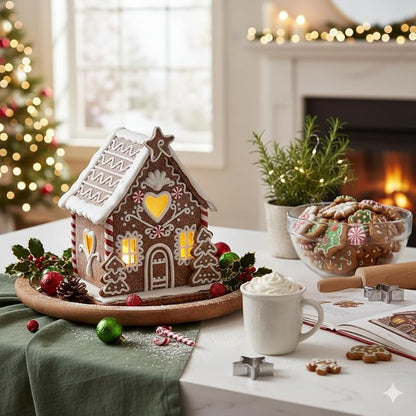 LED Clay Dough Sweet Love House 6.5in - Battery Timer Ultralight Decor