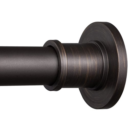 BRIOFOX Industrial Shower Curtain Rod - Never Rust Non-Slip 43-72 Inch Stainless Steel, Bronze, Painted-gold Finial