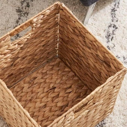 M4DECOR Storage Cube - Woven Water Hyacinth Baskets for Organizing | 12x12in, Set of 4