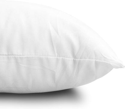 EDOW Throw Pillow Inserts - Set of 2 Lightweight Down Alternative Polyester Cushions | 18x18 White, Machine Washable